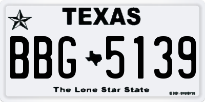 TX license plate BBG5139