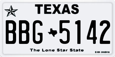 TX license plate BBG5142