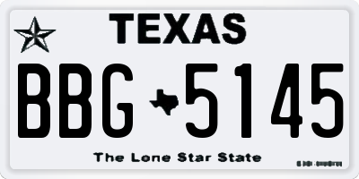 TX license plate BBG5145