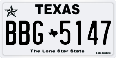 TX license plate BBG5147