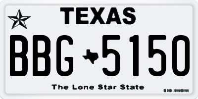 TX license plate BBG5150