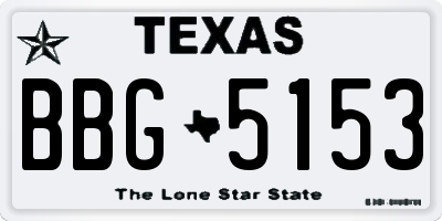TX license plate BBG5153