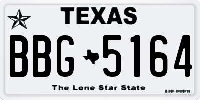 TX license plate BBG5164