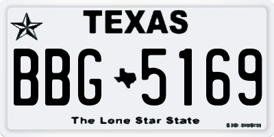 TX license plate BBG5169