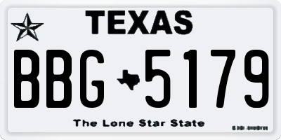 TX license plate BBG5179