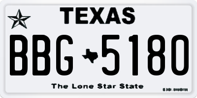TX license plate BBG5180
