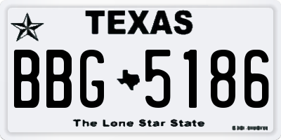 TX license plate BBG5186