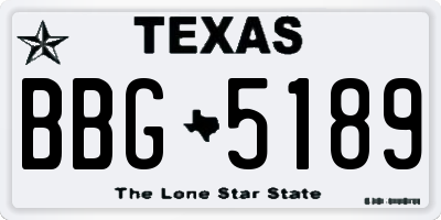TX license plate BBG5189