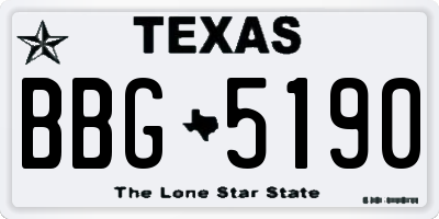 TX license plate BBG5190