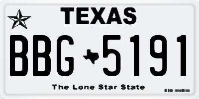 TX license plate BBG5191