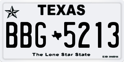 TX license plate BBG5213