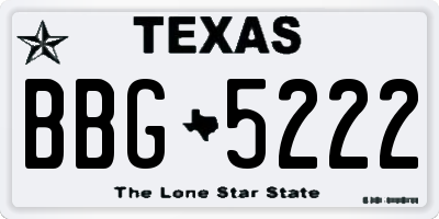 TX license plate BBG5222