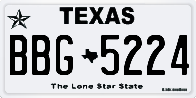 TX license plate BBG5224