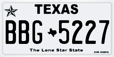 TX license plate BBG5227