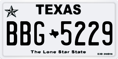 TX license plate BBG5229
