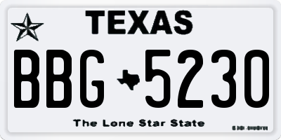 TX license plate BBG5230
