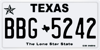 TX license plate BBG5242