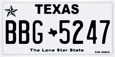 TX license plate BBG5247