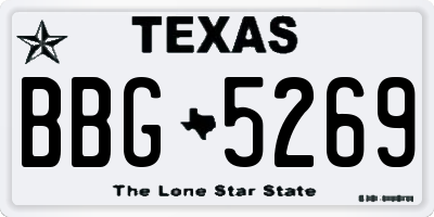 TX license plate BBG5269
