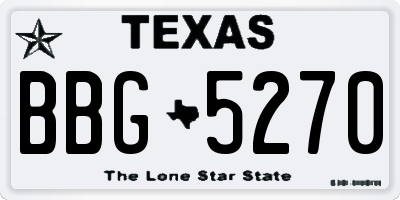 TX license plate BBG5270
