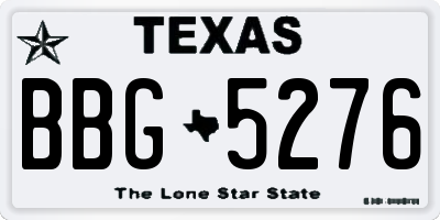 TX license plate BBG5276