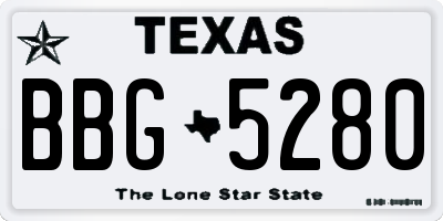 TX license plate BBG5280