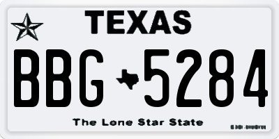TX license plate BBG5284
