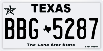 TX license plate BBG5287