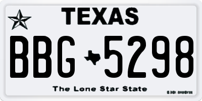 TX license plate BBG5298