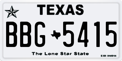 TX license plate BBG5415