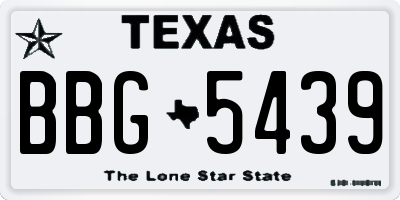TX license plate BBG5439