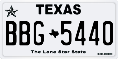 TX license plate BBG5440