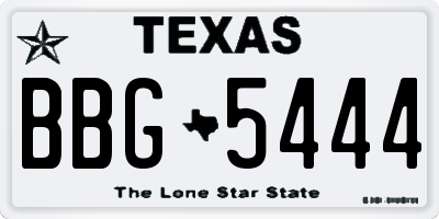 TX license plate BBG5444