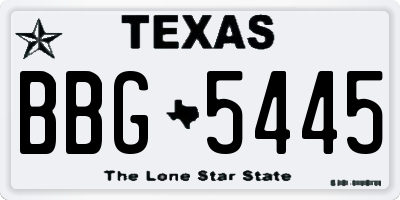 TX license plate BBG5445