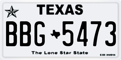 TX license plate BBG5473