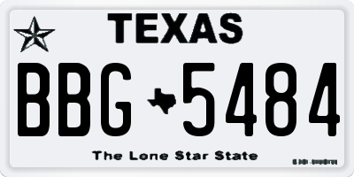 TX license plate BBG5484