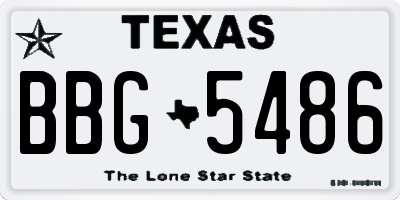 TX license plate BBG5486