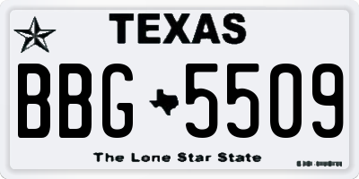 TX license plate BBG5509