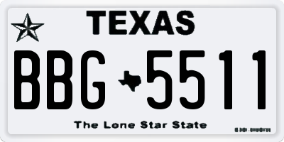 TX license plate BBG5511