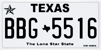 TX license plate BBG5516