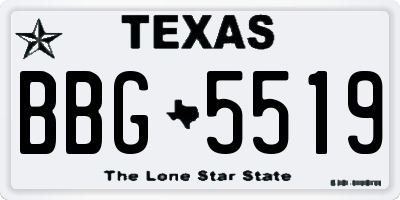 TX license plate BBG5519