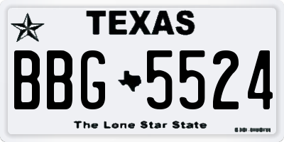 TX license plate BBG5524