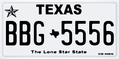 TX license plate BBG5556