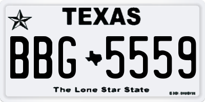 TX license plate BBG5559