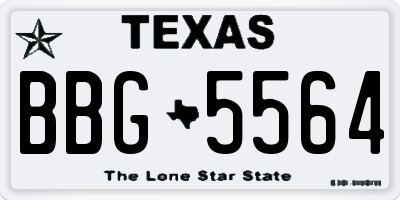 TX license plate BBG5564