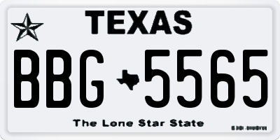 TX license plate BBG5565