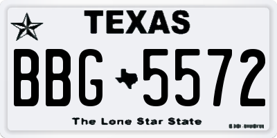 TX license plate BBG5572