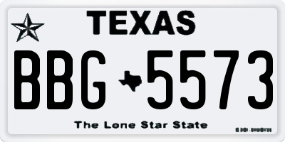 TX license plate BBG5573