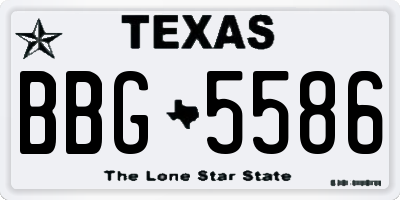 TX license plate BBG5586