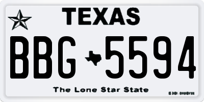 TX license plate BBG5594